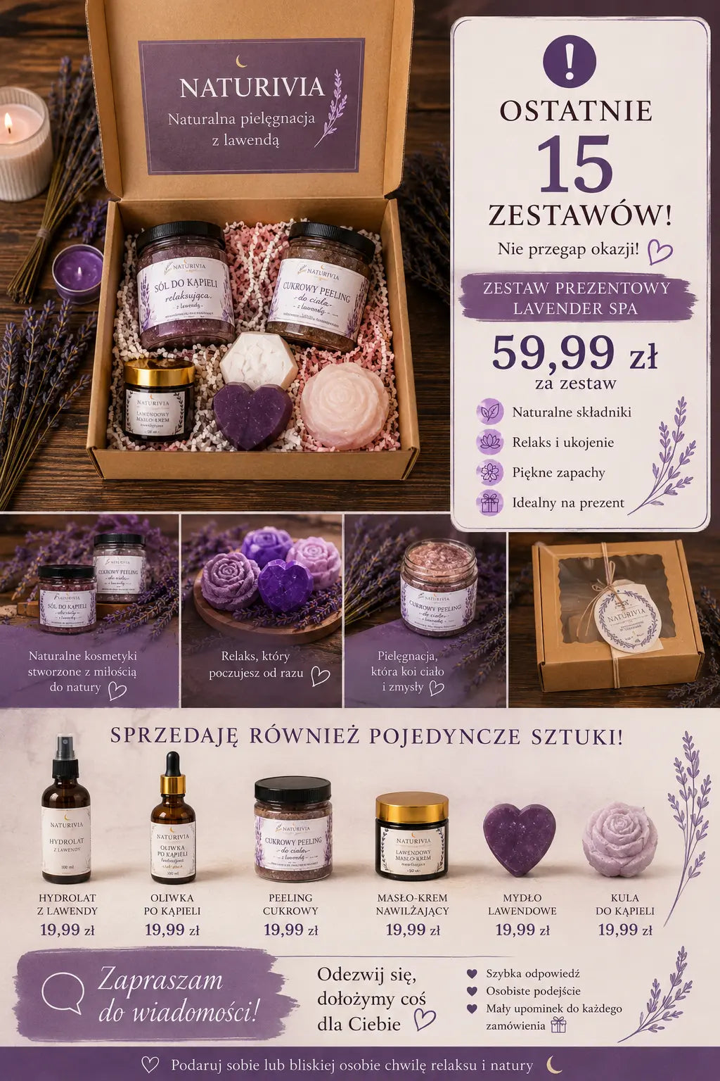 Luksusowy zestaw lawendowy SPA Naturivia