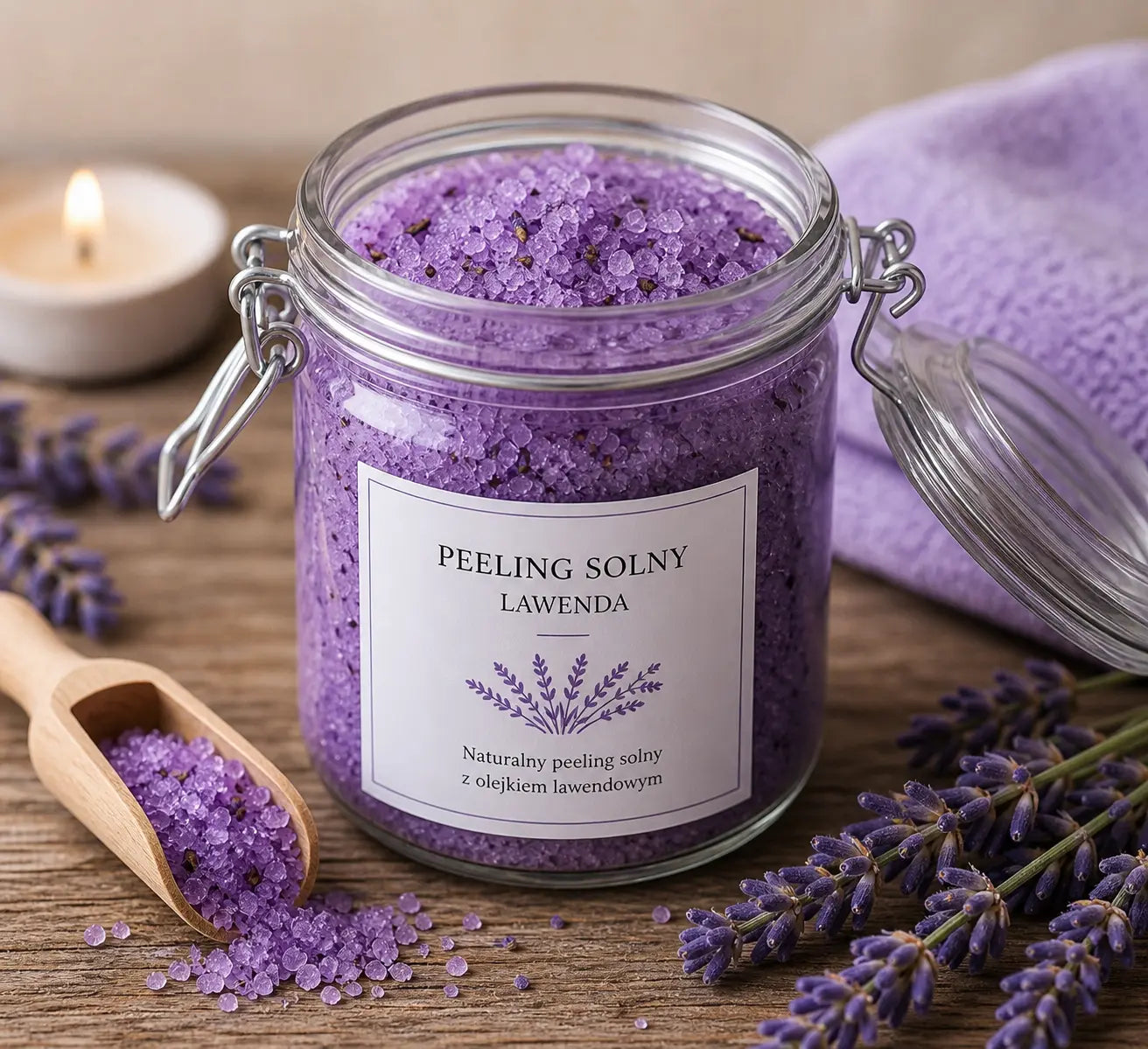 Cukrowy peeling lawendowy 300g Naturivia