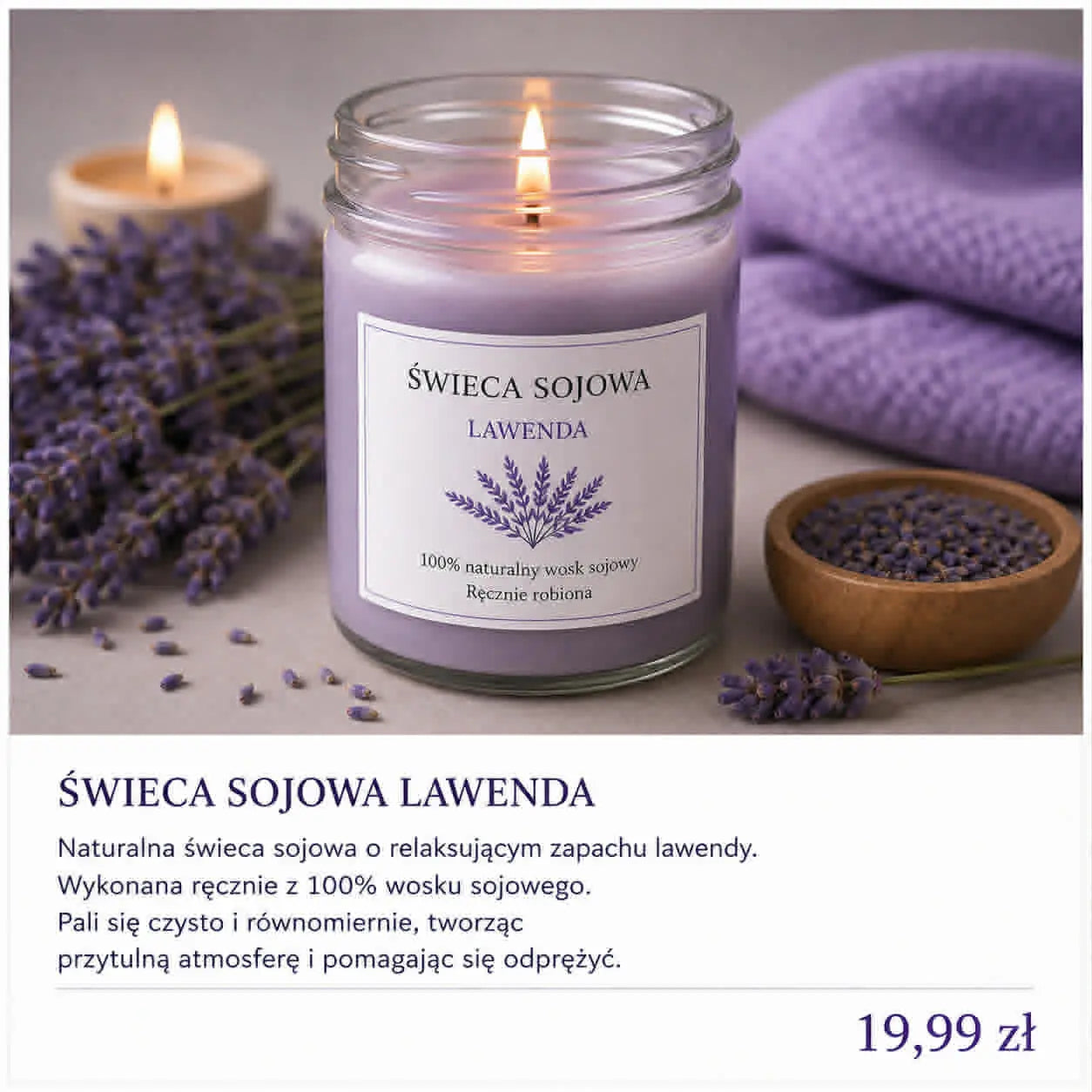 Świeca sojowa lawendowa Agaminnaturivia